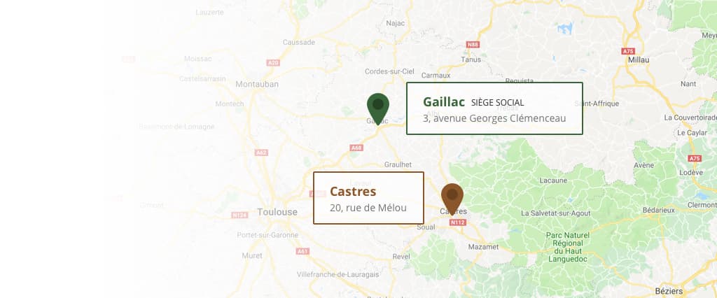 Carte de nos secteurs d'intervention