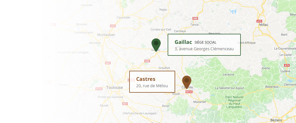 Carte de nos secteurs d'intervention